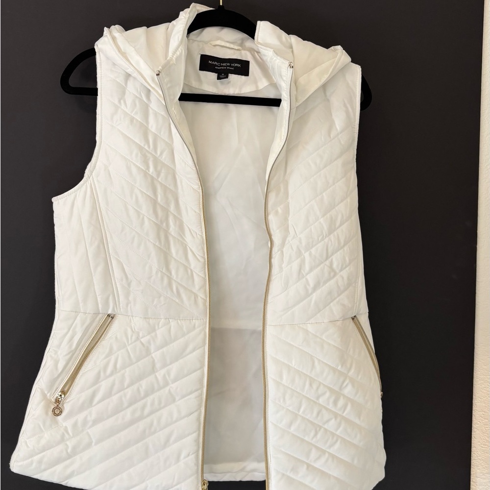 Marc New York White Quilted Vest